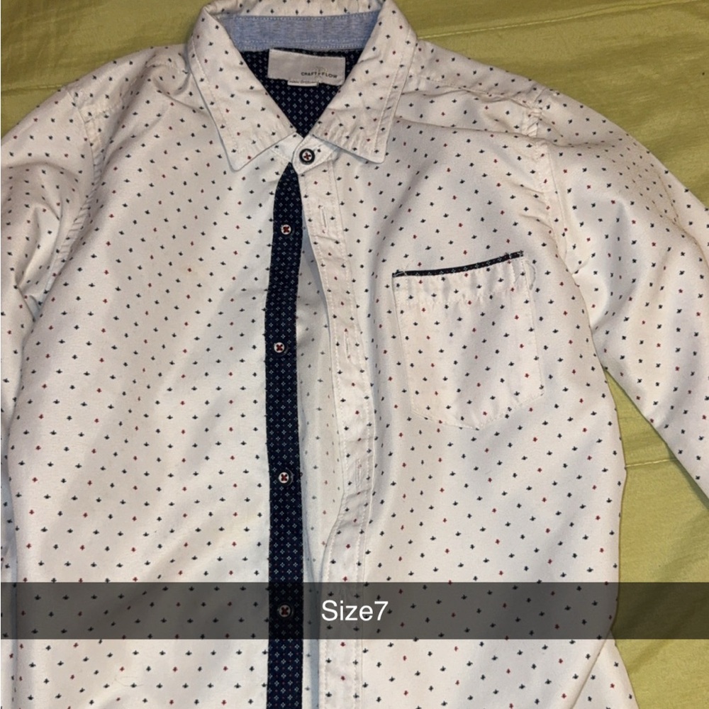 The Children's Place White Shirt with Black and Red Dots